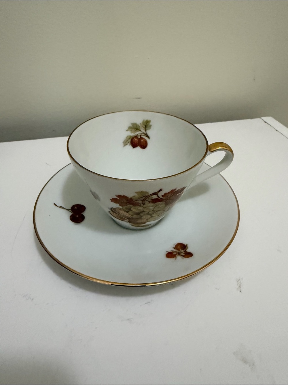 Vintage Alboth & Kaiser Germany Teacup and Saucer Cherries